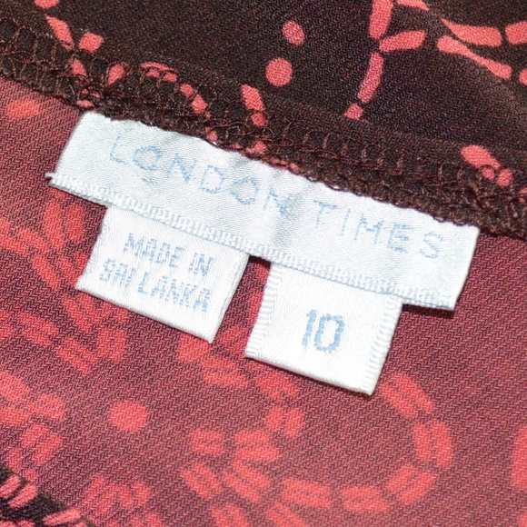 London Time Twist Front Dress Sz 10 - Picture 3 of 4